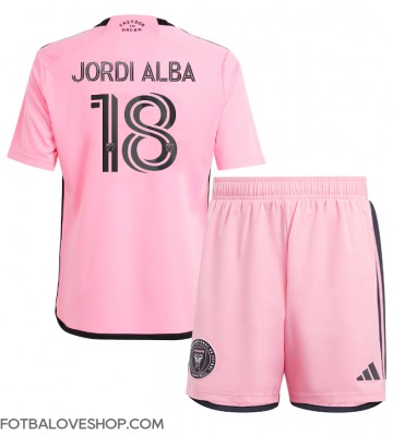 Inter Miami Jordi Alba #18 Dětské Domácí Dres 2024-25 Krátký Rukáv (+ trenýrky)